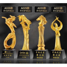 電鍍金K9黑水晶獎盃